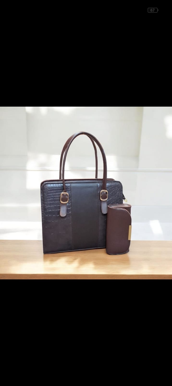 Luxury Box 2-Piece Tote Bag & Mobile Pouch Set —   handbag by HandbagsAvenue